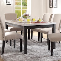 Rectangular Dining Table with White Marble Top