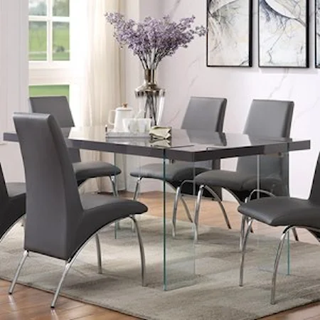Contemporary Dining Table with Glass Base
