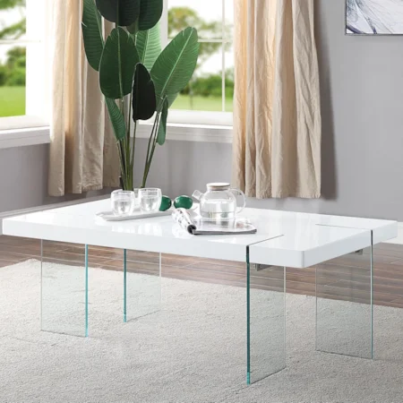Contemporary Coffee Table with Glass Base