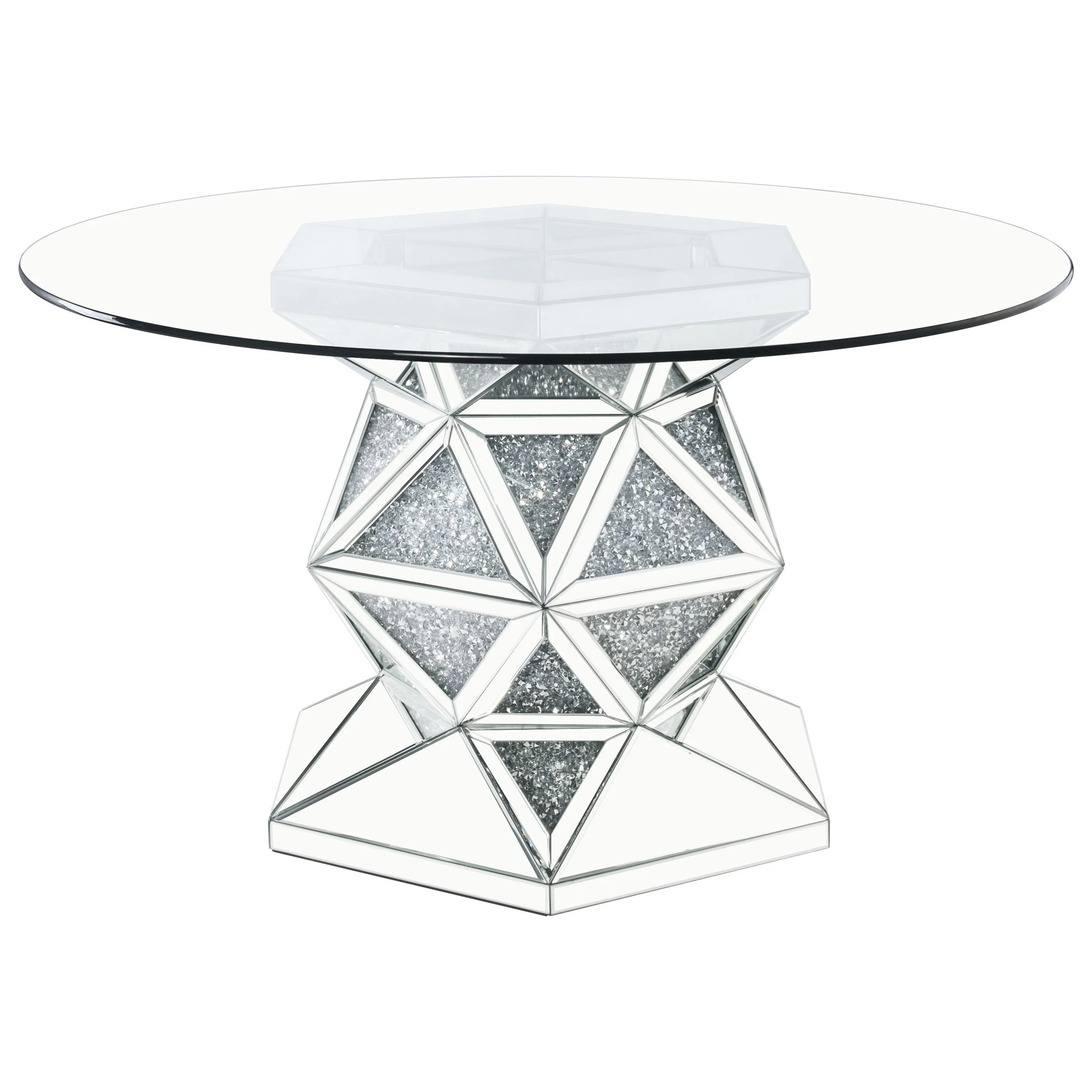 Acme Furniture Noralie 72145 Glam Dining Table with Round Glass Top