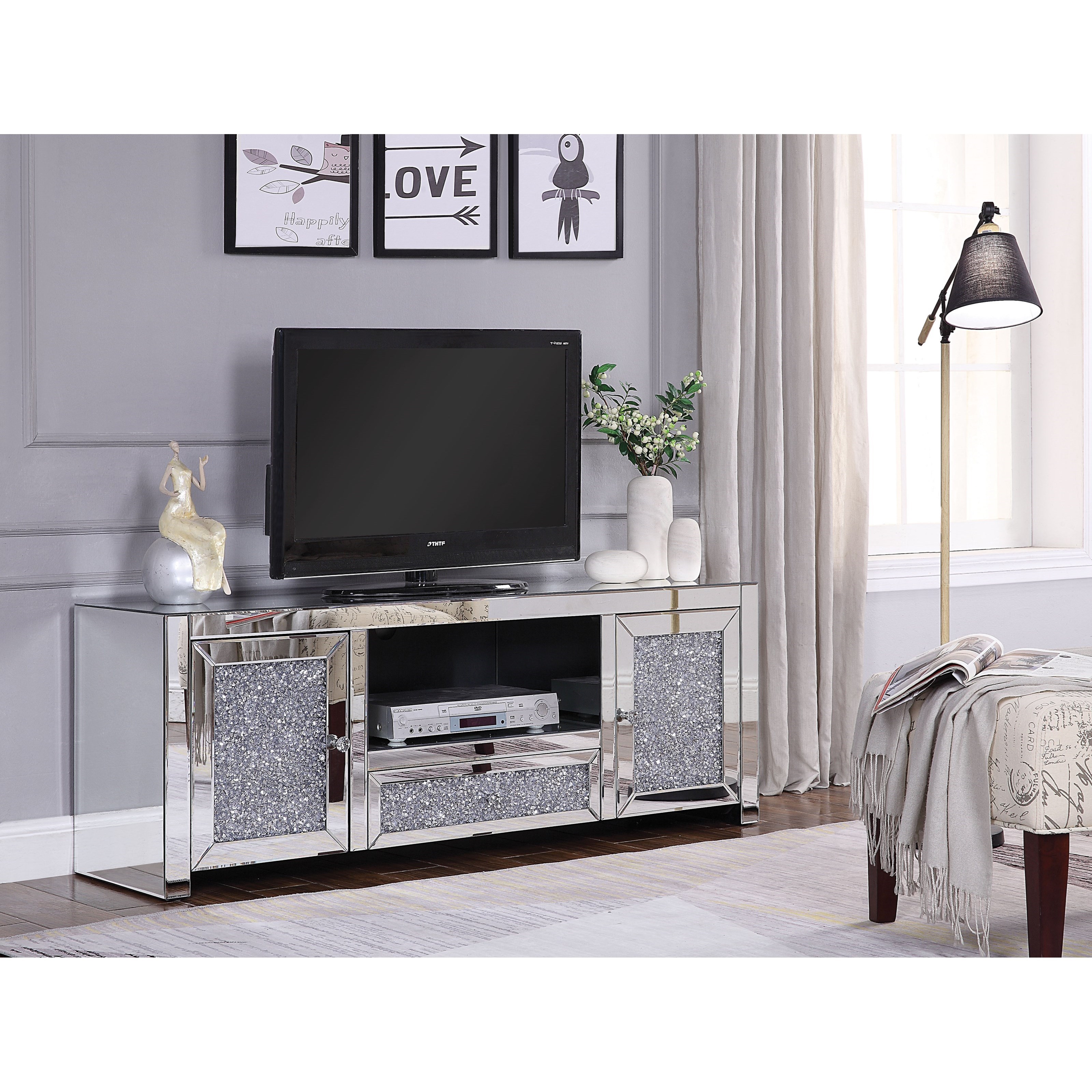 Crystal tv outlet stand