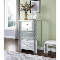 Glam Mirrored Console Table with 5-Drawers