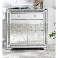 Glam Mirrored Console Table with 2-Drawers