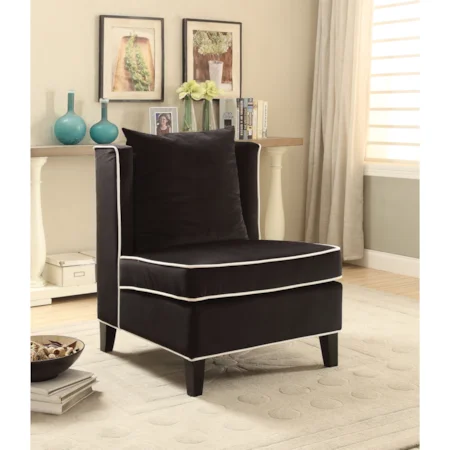Transitional Upholstered Accent Chair with Loose Pillow Back