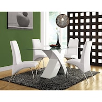 Contemporary Dining Set with 4 Chairs