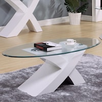 Contemporary Coffee Table with Temperered Glass Top