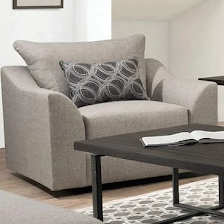 Contemporary Swivel Chair with Flared Arms