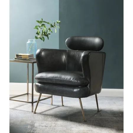 Mid-Century Modern Upholstered Accent Chair with Sloped Track Arms
