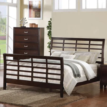 California King Lattice Bed with Lattice Footboard