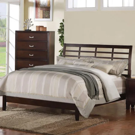 Queen Lattice Bed with Low Profile Footboard