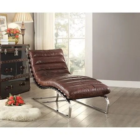 Contemporary Leather Chaise