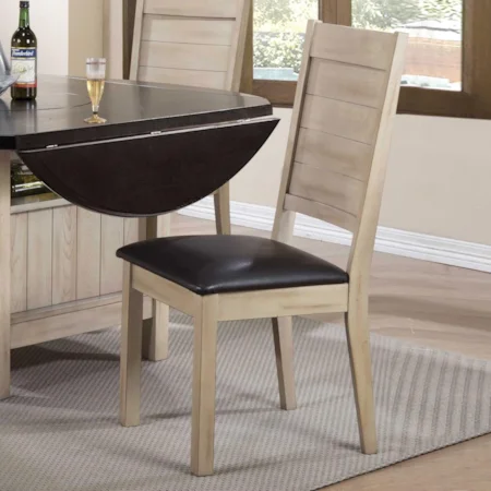 Rustic Side Chair with Upholstered Seat (Set-2)