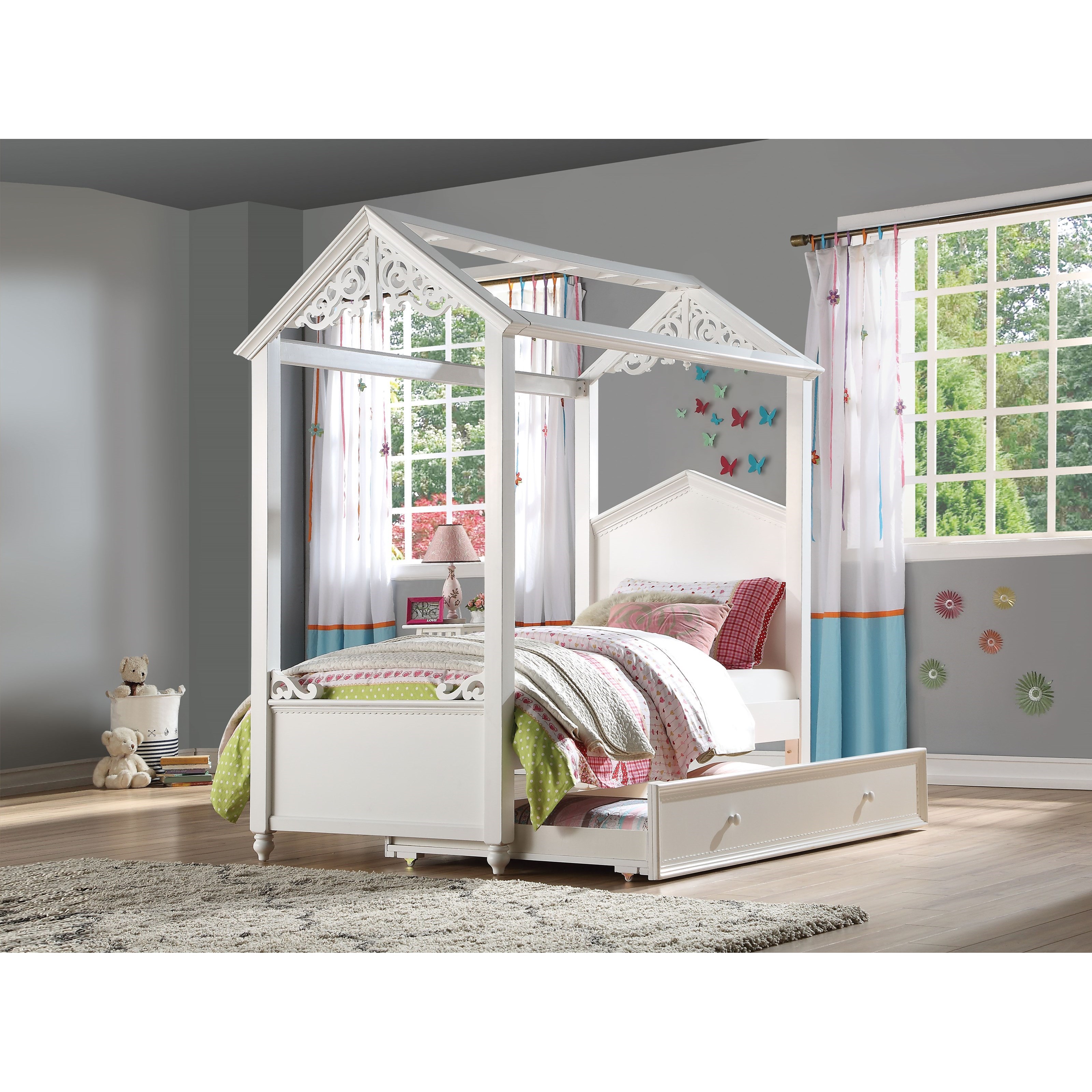 Acme Furniture Rapunzel 37345F Cottage Full Canopy Bed Del Sol
