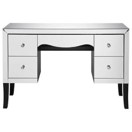 Glam Vanity Desk with Mirrored Drawers