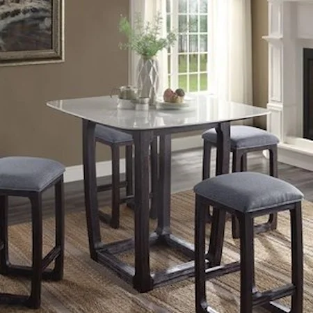 Contemporary Counter Height Table with Marble Top