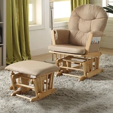 Casual Glider Nursery Chair and Ottoman Set