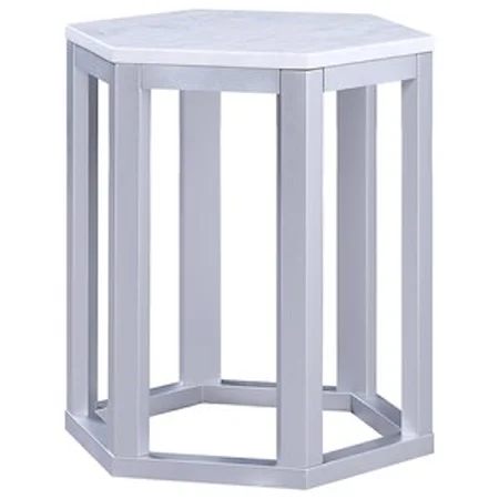 2-Pack of Contemporary End Tables with Marble Tops