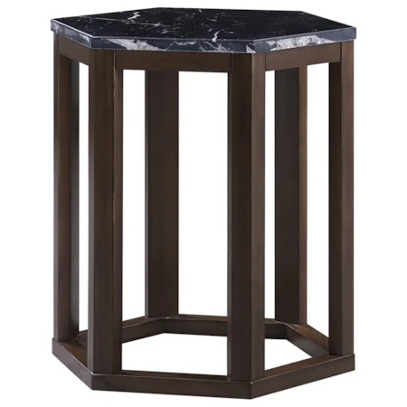 2-Pack of Contemporary End Tables with Marble Tops