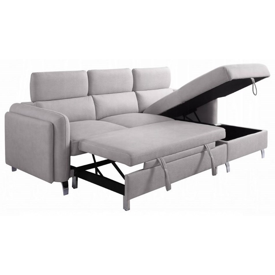Acme Furniture Reyes 56040 Contemporary Sectional Sofa with Sleeper and