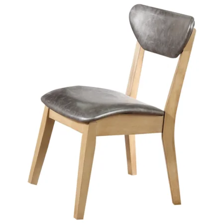 Rustic Side Chair with Upholstered Seat (Set-2)