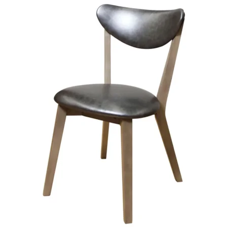 Rustic Side Chair with Upholstered Seat (Set-2)