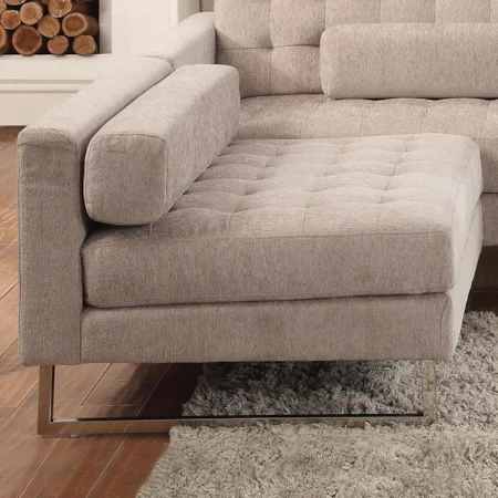 Contemporary Tufted Armless Chair with Bolster Pillow