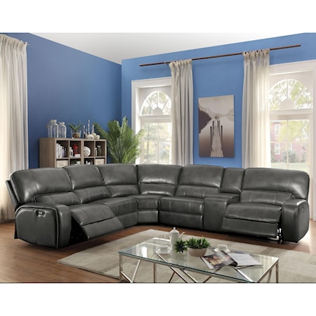 Reclining Power Sectional with Two Reclining Seats