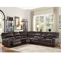 Reclining Power Sectional with Two Reclining Seats