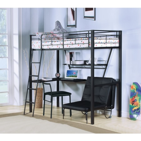Twin Loft Bed & Desk