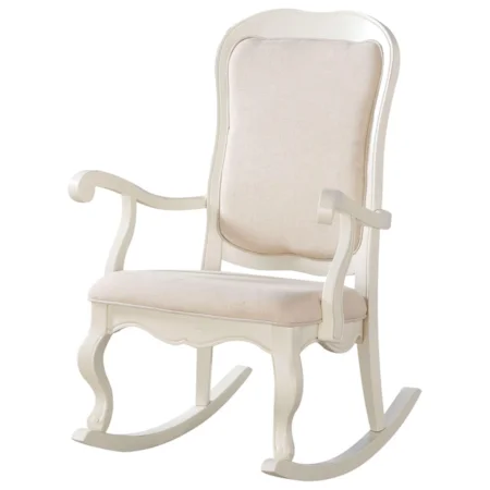 Traditional Rocking Chair with Upholstered Seat and Back