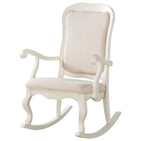 Traditional Rocking Chair with Upholstered Seat and Back