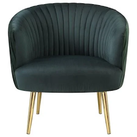 Glam Channel Tufted Velvet Chair with Gold Finish Legs