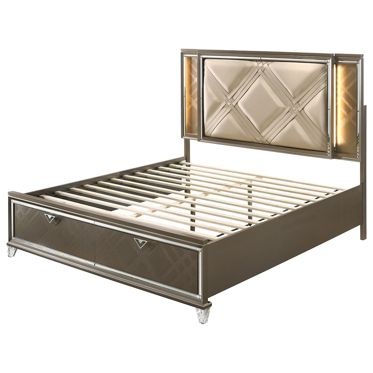 Acme Furniture Skylar Full Bed (Storage & LED)
