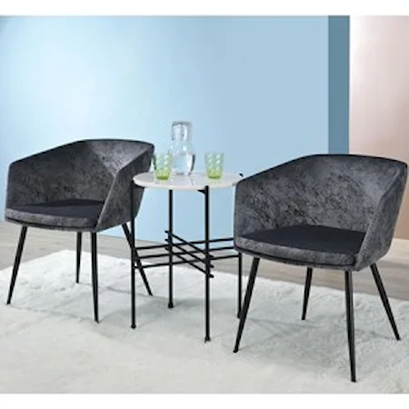 3-Piece Contemporary Accent Chair & Table Set