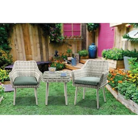 Wicker Patio Bistro Set (3Pc)