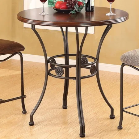 Traditional Counter Height Table with Splayed Medallion Base
