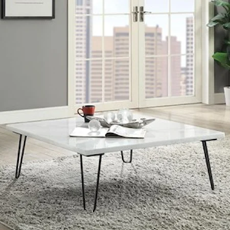 Contemporary Marble Top Coffee Table