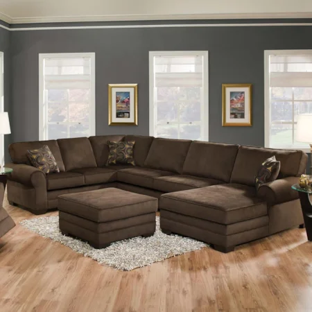 Transitional Three Piece Sectional Sofa with RAF Chaise
