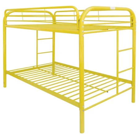 Kid's Twin Over Twin Metal Bunk Bed with 2 Ladders