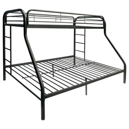 Kid's Extra Large Twin Over Queen Size Bunk Bed with 2 Ladders