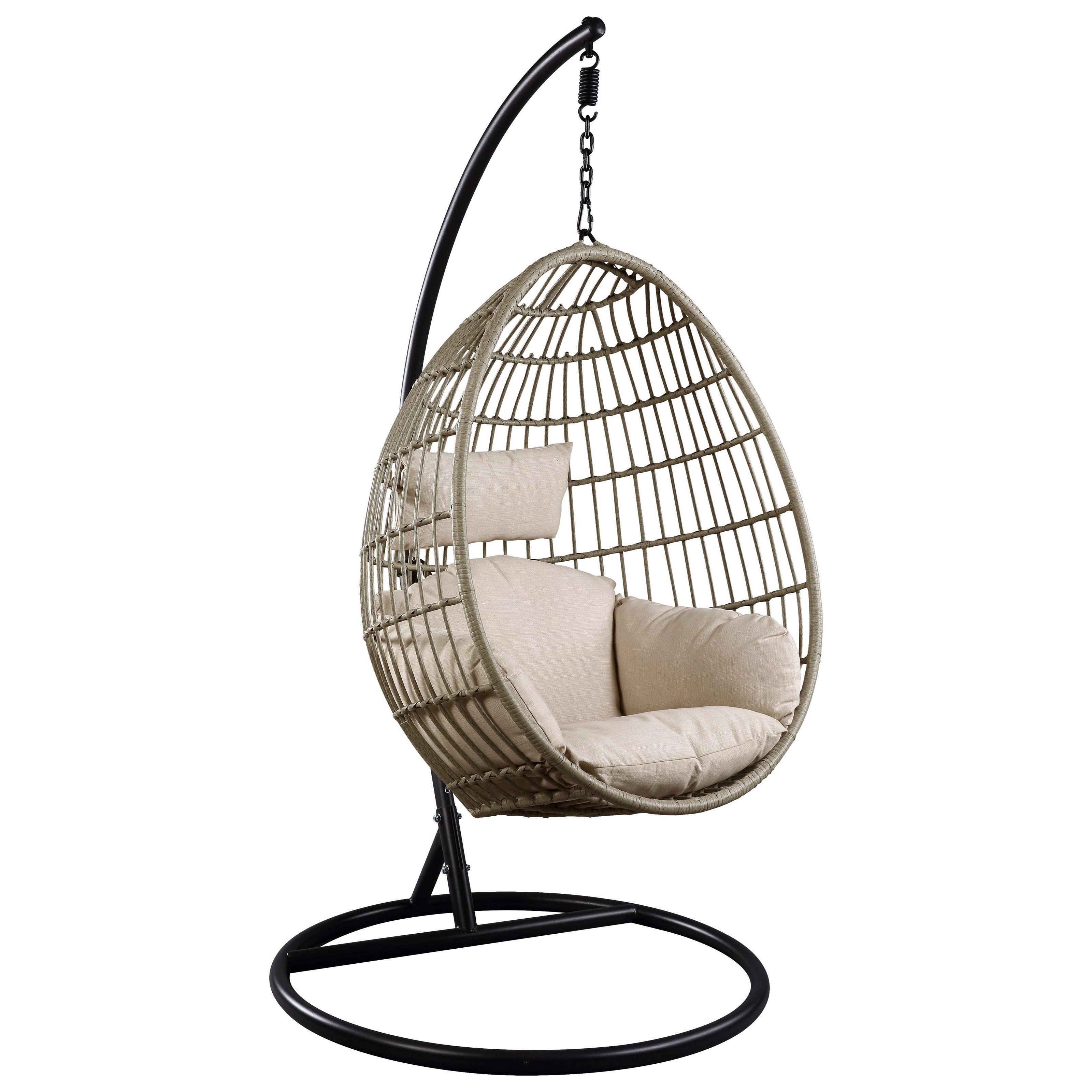 Tinnin eggplant swing clearance chair with stand