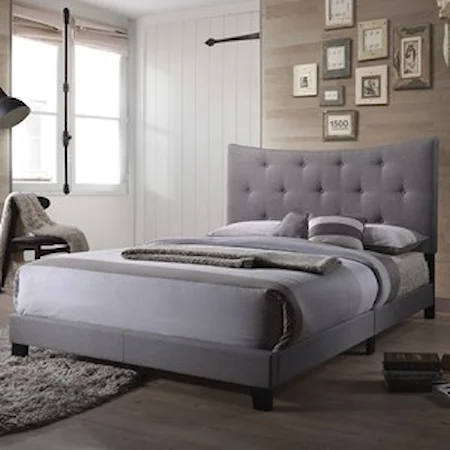 Contemporary Mid Century Modern Queen Bed with Arched Headboard