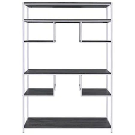 Contemporary Wood and Metal Bookshelf