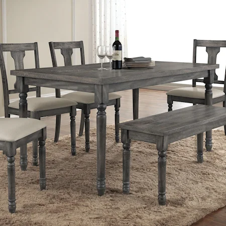 Transitional Dining Table with Turned Legs
