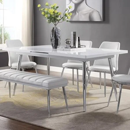 Contemporary Dining Table with 14" Leaf