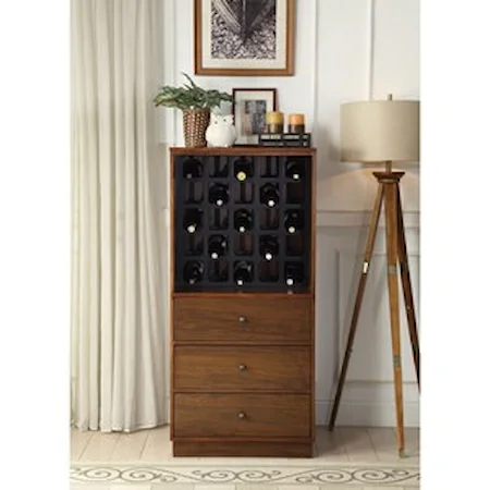 Tall Wine Cabinet with 3 Drawers