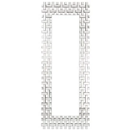 Glamorous Wall Mirror with Modern Lattice Weave