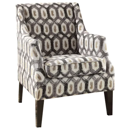 Contemporary Accent Chair with Sloped Track Arms