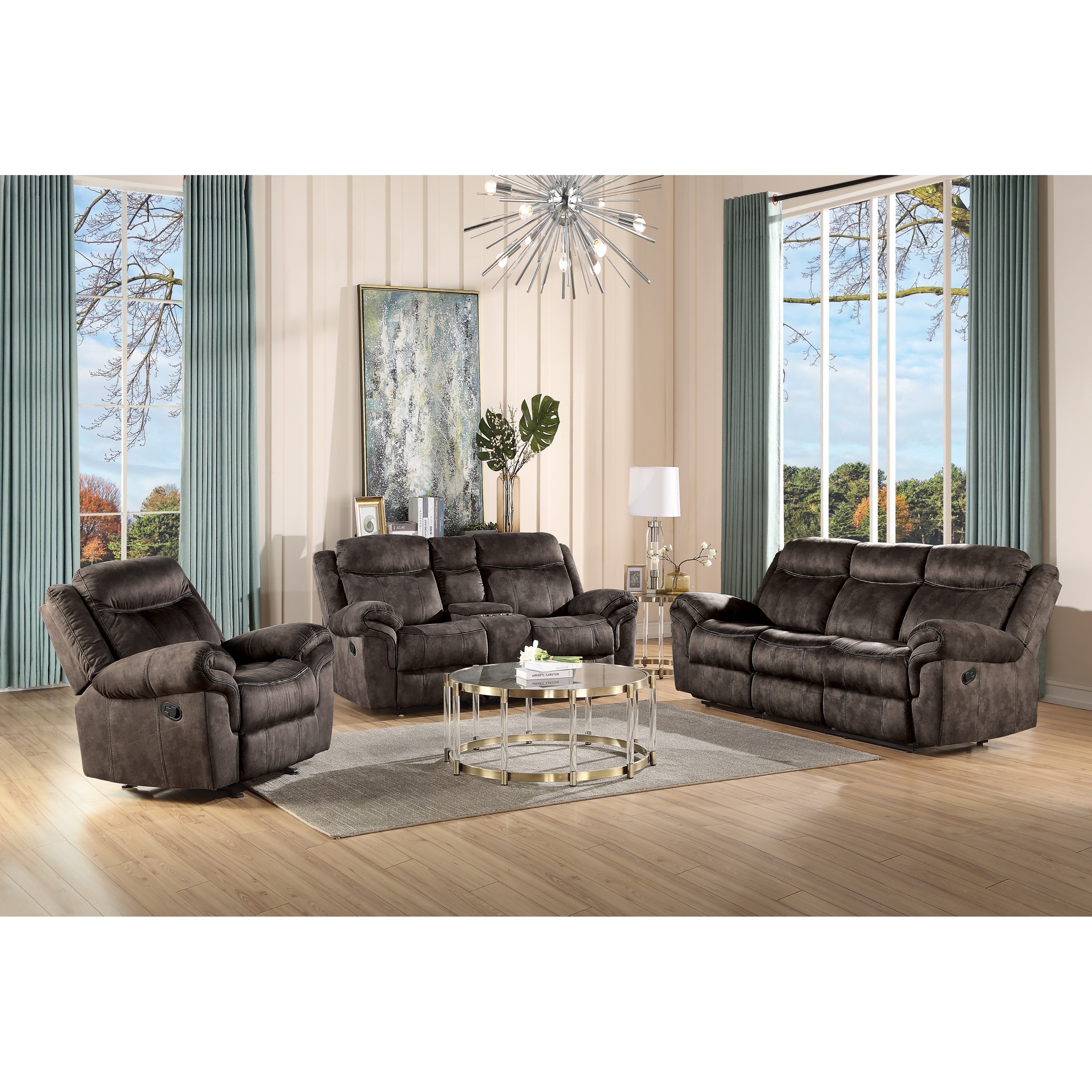 Acme Furniture Zubaida 55020 Casual Reclining Glider Sofa with USB