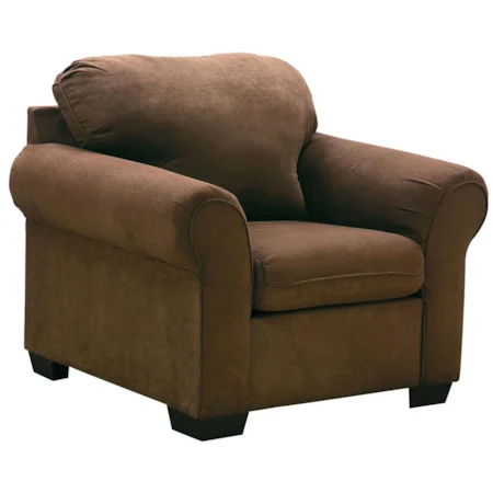 Graphite Microfiber Chair with Exposed Wood Feet